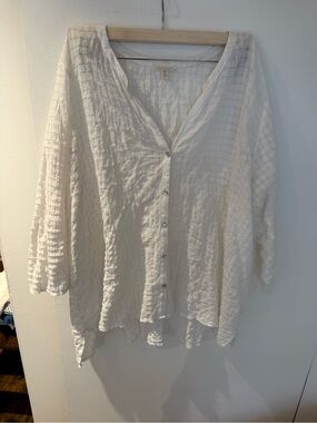 Eileen fisher Lightweight White Button-Front Women’s Top